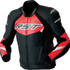 RST Tractech Evo D3o Jacket Blk/Flo Red Leather Xl 556-3635246