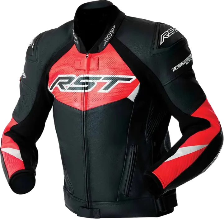 RST Tractech Evo D3o Jacket Blk/Flo Red Leather Xl 556-3635246