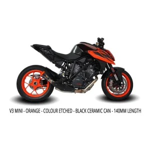Austin Racing V3 BLACK 200mm ORANGE TIP SLIP-ON 2014 - 2019 KTM SUPERDUKE 1290 R & 2016 - 2023 GT AR52