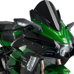 PUIG HI-TECH PARTS Race Windscreen - Black - Kawasaki 9704N
