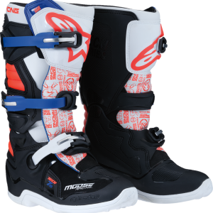 MOOSE RACING Youth Tech 7S Boots - Black/White/Red/Blue - US 8 0215024-1297-8