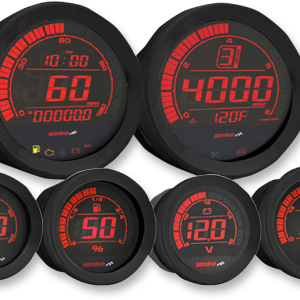 KOSO NORTH AMERICA Universal 6-Piece Gauge Kit - Black BA050903