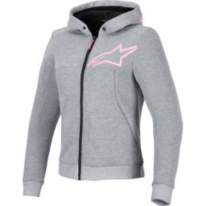 IN STOCK OPEN BOX ALPINESTARS Stella Chrome v2 Sport Hoodie - Heather Gray/Fluo Pink - Small 4210225-9197-S