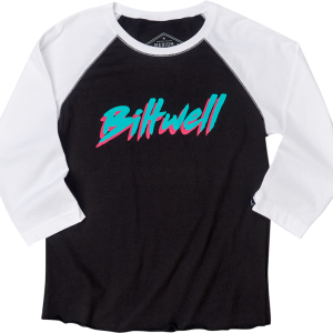 BILTWELL Women's 1985 Raglan T-Shirt - Black/White - XL 8144-060-005