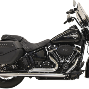 BASSANI XHAUST Chrome True Duals 36" in. 2-1/4" Fishtail Mufflers With Baffles for 2018-2020 Softail 1S96E-36 1800-2377