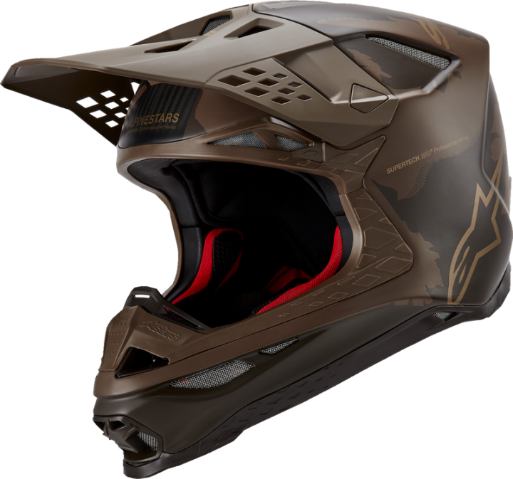 ALPINESTARS Supertech M10 Helmet - Squad - MIPS® - Dark Brown/Gold - Small 8302823-839-SM