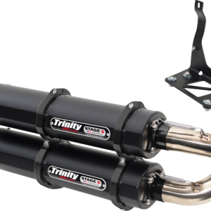 TRINITY RACING Stage 5 Slip-On Dual Muffler - Cerakote Black Maverick X3 TR-4160S-C2