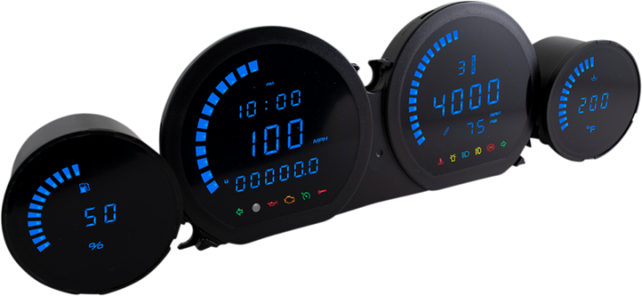 KOSO NORTH AMERICA HD-03L Four-Piece Gauge Kit - Blue Display N/F 21 AND LATER MODELS BA064910