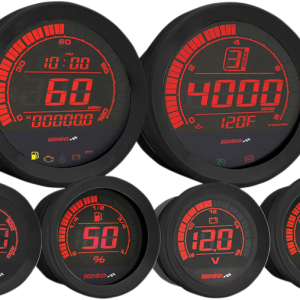 KOSO NORTH AMERICA HD-02 6-Piece Gauge Kit - Black BA050907
