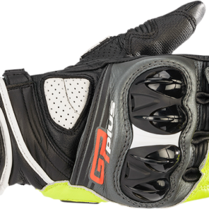 ALPINESTARS GP Plus R v2 Gloves - Metallic Gray/Black/Fluo Yellow/Fluo Red - Medium 3556520-9135-M