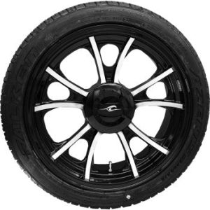 COASTAL MOTO Largo 3D Rear Wheel - Black Cut (18") | Falken Tire (215/45ZR18) - Trike PKG-LGO-187T-BC