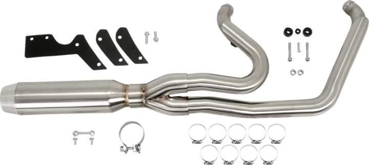 VANCE & HINES Gaslighter 2-into-1 HS Exhaust System - Brushed - M8 Softail 27348