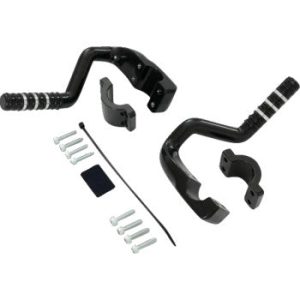 SHOW CHROME Adjustable Highway Peg - Satin Black with Contrast Cut - Can-Am 41-422