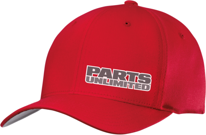 THROTTLE THREADS Parts Unlimited Curved Bill Hat - Red - Small/Medium PSU29H51RDSM