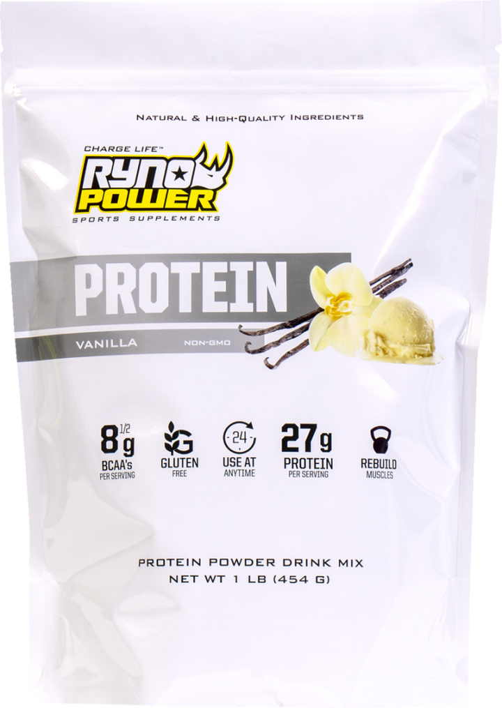 RYNO POWER Protein Powder - Vanilla - 1 lb - 10 Servings 1LB-PPV