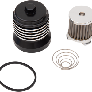 PC RACING Oil Filter - Black/Polished PCS4BC