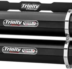 TRINITY RACING Stage 5 Slip-On Dual Muffler - Cerakote Black TR-4165S-CB