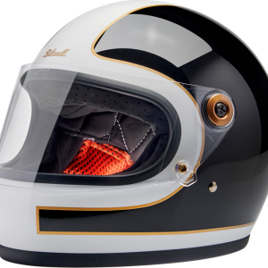 BILTWELL Gringo S Helmet - Gloss White/Black Tracker - XS 1003-566-501