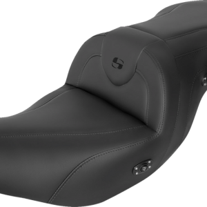 SADDLEMEN Seat - RoadSofa - Without Backrest - Black W/Black Stitching - Heated - Indian '14-'23 I14-07-187HCT