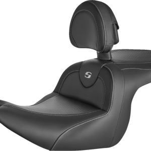 SADDLEMEN Roadsofa Carbon Fiber Seat - Carbon Fiber Weave - with Backrest - GL1800 '18-'23 H18-07-185BR
