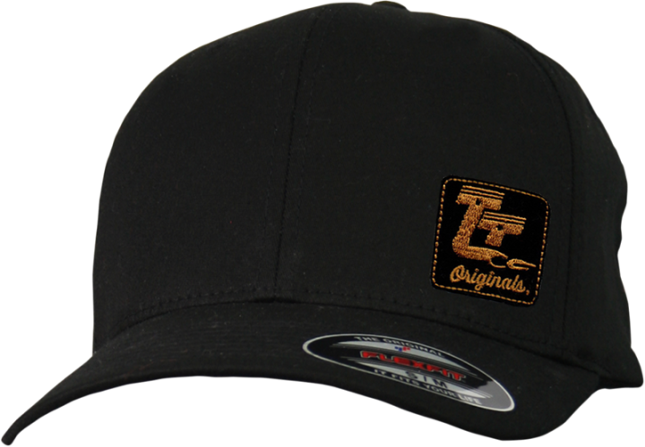 THROTTLE THREADS Originals Curved Bill Hat - Black - Small/Medium TT601H51BKSM