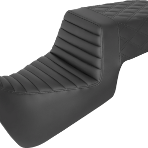 SADDLEMEN Step Up Seat - Front Tuck-n-Roll/Rear Lattice Stitch - Black 821-34-176
