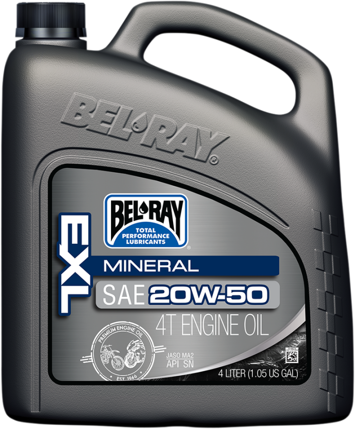 BEL-RAY EXL 4T Mineral Oil - 20W-50 - 4L 99100-B4LW