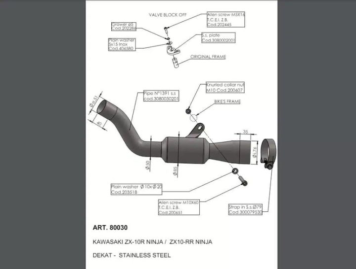 LEOVINCE Cat Eliminator Link Pipe Ninja ZX-10R /RR 2021-2025 80030