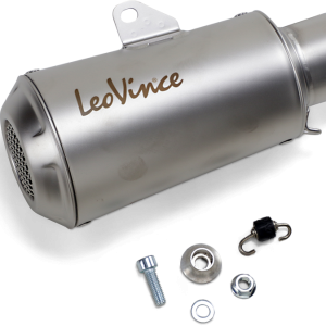LEOVINCE 54mm Universal LV-10 Slip-On Muffler - Stainless Steel 9746U