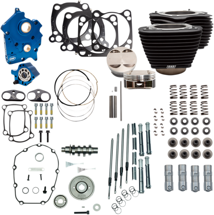 S&S CYCLE Power Pack - Gear Drive with Highlighted Fins - Oil Cooled - M8 NOT RECOMMENDED F/TRIKES 310-1106A