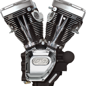 S&S CYCLE T143 Long Block Engine - Wrinkle Black and Chrome - Dyna 310-0883A