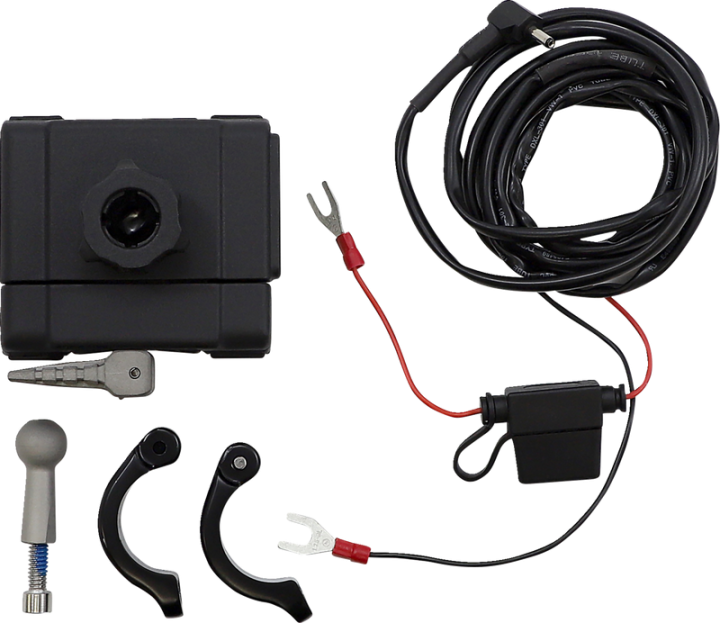 CIRO Premium Holder W/Charger - 1.25" Black Bar Mount 50215