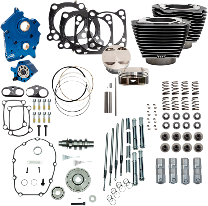 S&S CYCLE Power Pack - Gear Drive with Highlighted Fins - Black Granite - Water Cooled - M8 NOT RECOMMENDED F/TRIKES 310-1108A