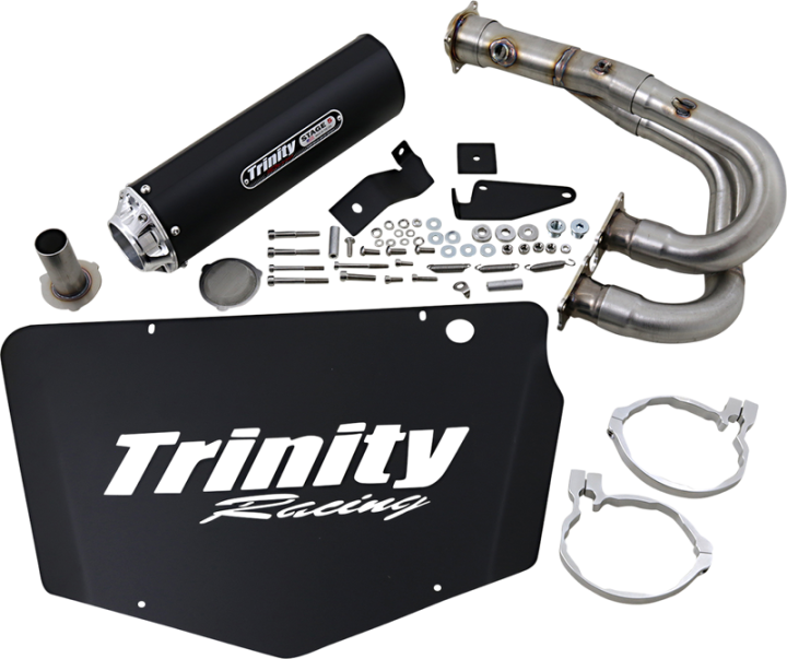 TRINITY RACING Single Stinger Exhaust - Black TR-4172F-BK