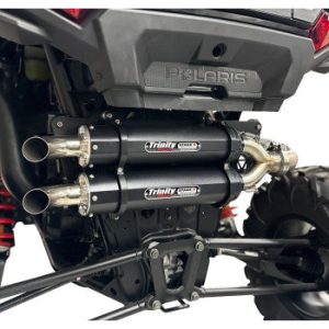 TRINITY RACING Dual Slip-On Mufflers - Brushed Aluminum RZR XP 1000 2024 TR-4186S
