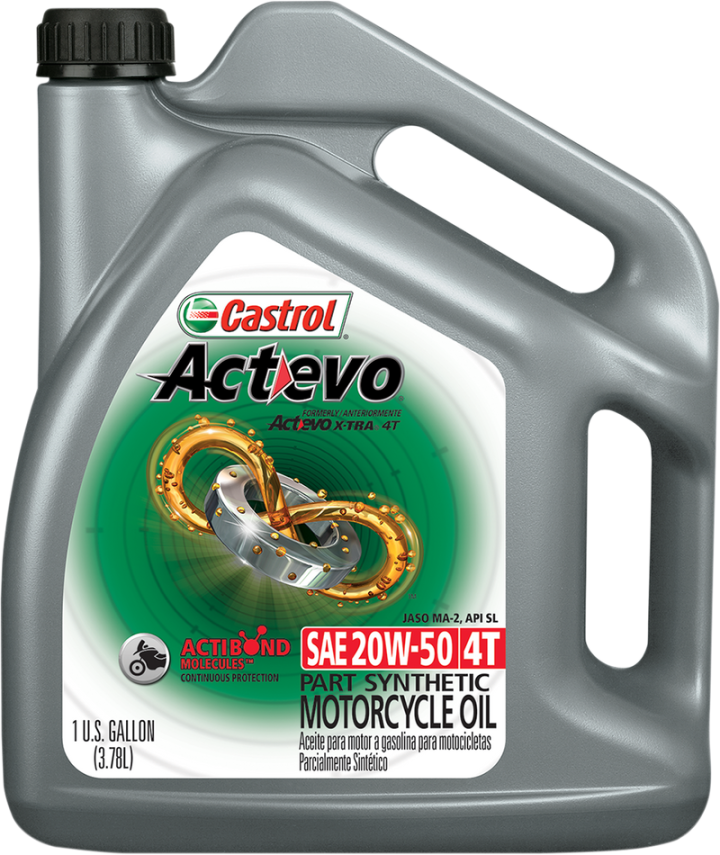 CASTROL Act Evo® Semi-Synthetic 4T Engine Oil - 20W-50 - 1 U.S. gal. 15D7D1