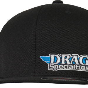 THROTTLE THREADS Drag Specialties Flat Bill Hat - Black DRG23H12BKOR