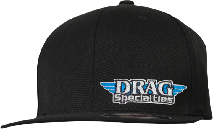 THROTTLE THREADS Drag Specialties Flat Bill Hat - Black DRG23H12BKOR