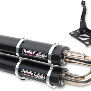 TRINITY RACING Stage 5 Slip-On Dual Muffler - Black Maverick X3 TR-4160S-BK