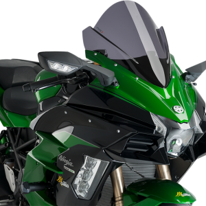 PUIG HI-TECH PARTS Race Windscreen - Dark Smoke - Kawasaki 9704F