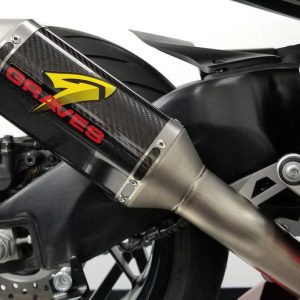 Graves motorsports cat back slip-on exhaust carbon CBR1000RR 17-25 EXH-17CB1-CBTC
