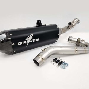 Graves MotorSports Honda CRF450RL / L / X 2019-2025 Full Exhaust Aluminum - Black EXH-19C4X-FTAK
