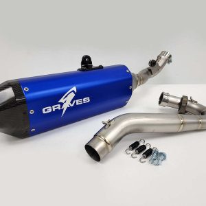 Graves MotorSports Honda CRF450RL / L / X Full Exhaust Aluminum - Blue EXH-19C4X-FTAB