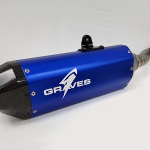 Graves MotorSports Honda CRF450RL / L / X 2019-2025 Aluminum - Blue Exhaust EXH-19C4X-SOAB