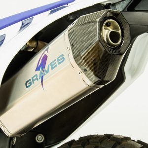 Graves Titanium Slip-On Exhaust - Carbon End Cap Ktm 690 Enduro R 2014-2018 - Husqvarna 701 Enduro R /Super Moto 2016 - 2023 Exk-14690-Sot