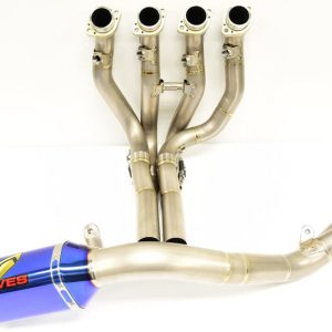 Graves Motorsports Superbike Full Titanium Exhaust System - Electrick Blue Silencer R1 2015-2023 Exy-20r1-Sbkb