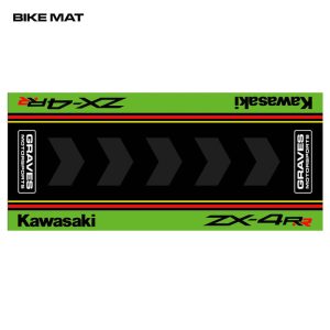 Graves Kawasaki ZX-4RR Bike Mat Green 3.5 x 8 foot BMK-ZX4-001