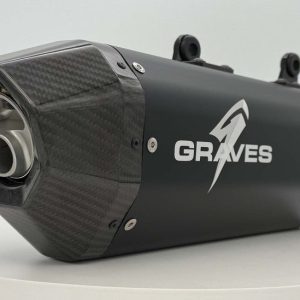 Graves KTM 350/450/500 EXC-F, XCF-W, Six Days / Husqvarna 350/450/501 FE, FEs Gas GasEC 350F / EC 500F 2024 Dual Stage Quiet Core Stainless Exhaust - Black EXK-24EXC-SOSAK-Q