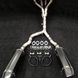 Vandemon Kawasaki Z1000 Vandemon Dual Titanium Exhaust System with Carbon Fibre Mufflers KAWAZ10TIEXHTWINCFA VA-166