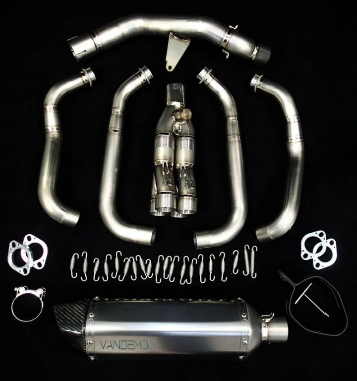 Vandemon Kawasaki Z1000 & SX Vandemon Titanium Exhaust Single Titanium Muffler KAWAZ10TIEXHSYSB VA-53